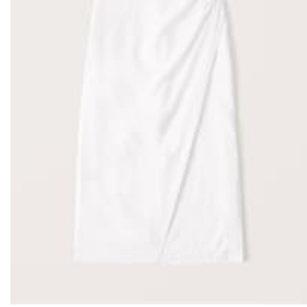 Abercrombie White midi tulip linen skirt